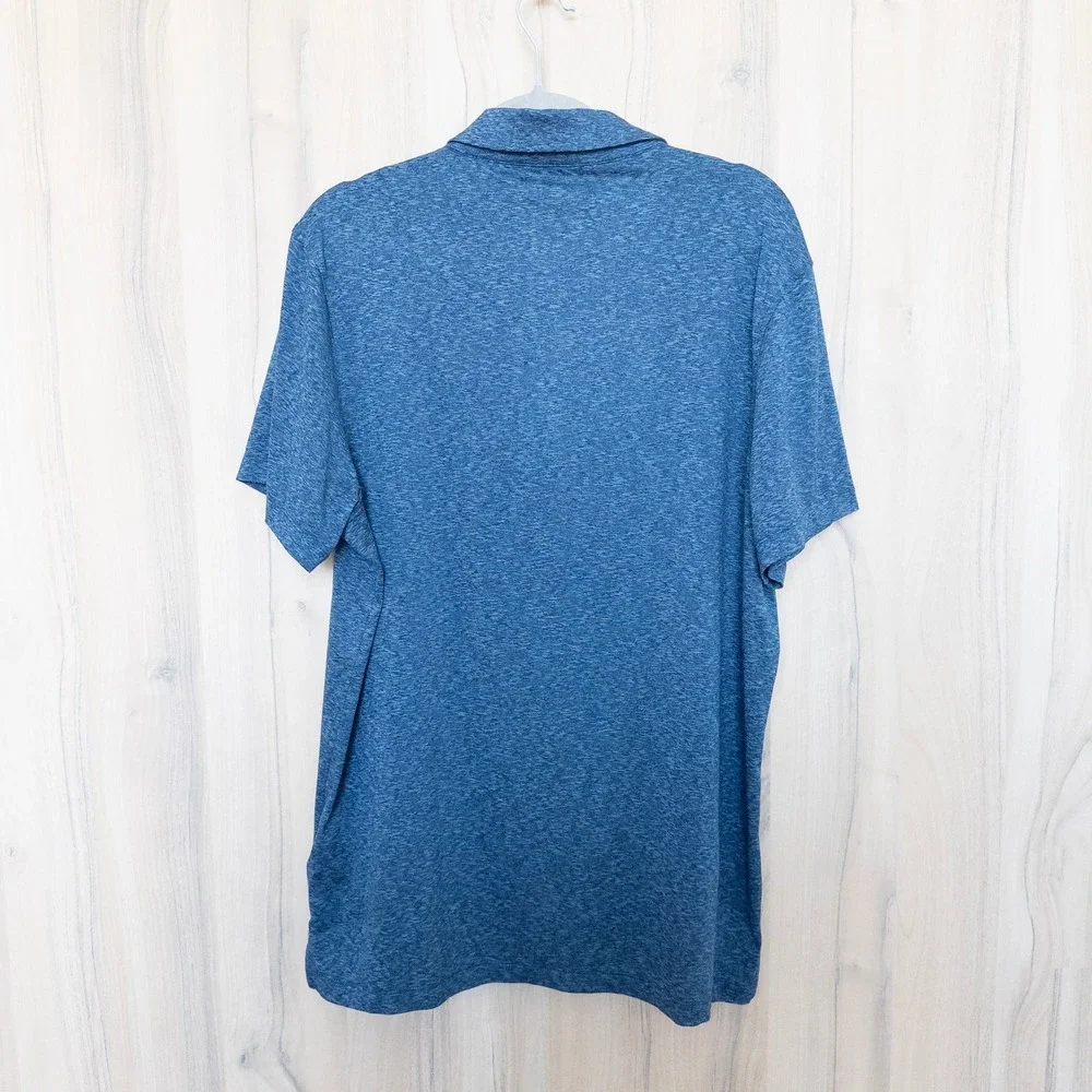 J Crew Performance Polo Shirt Mens Size‎ L Blue Short Sleeve Athletic Preppy
